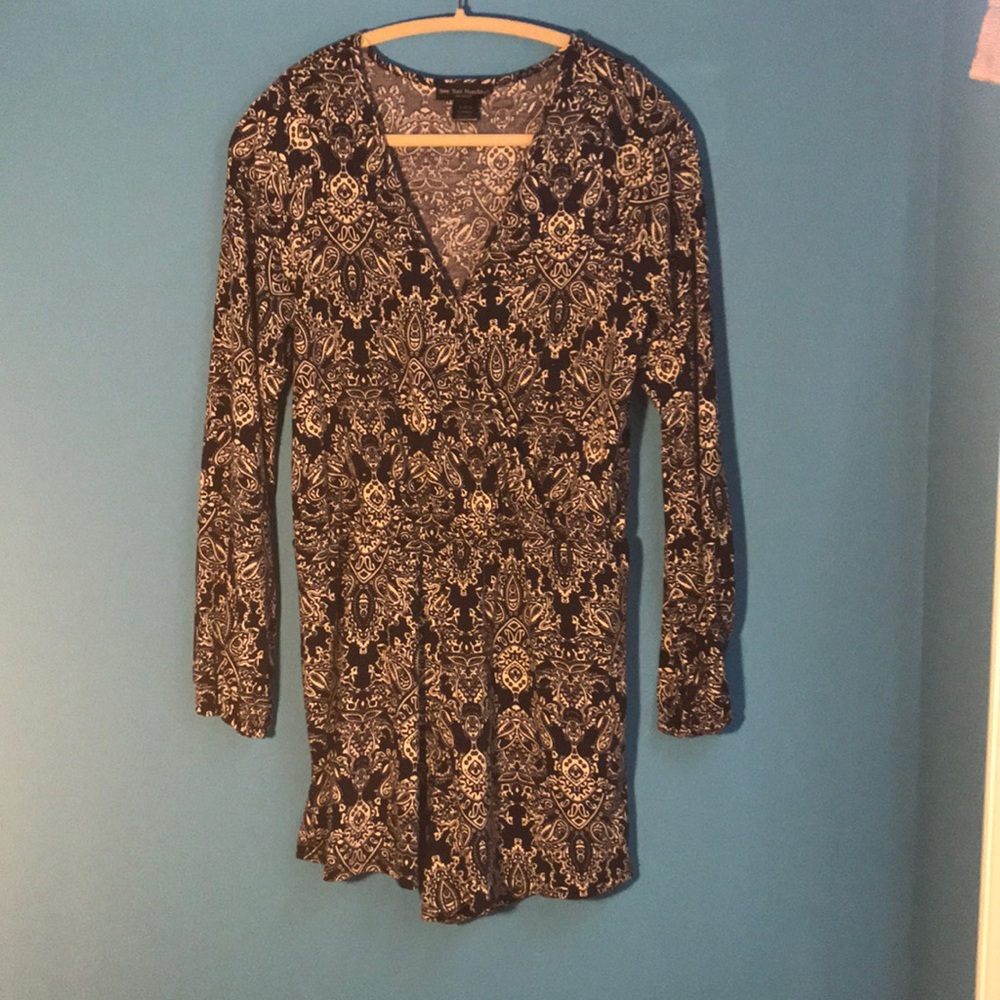 Dark Blue Long Sleeve Romper
